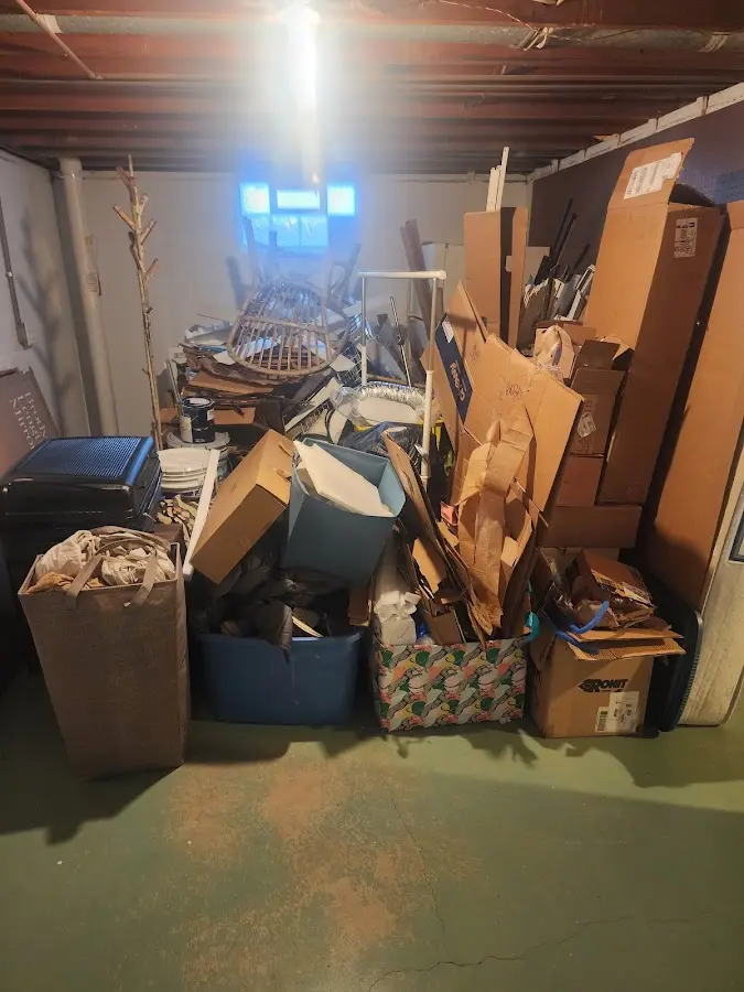 Roll-off dumpster container at job site for 4 Yard Dumpster Rental in Gilberts